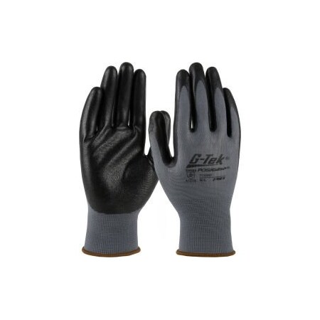 Pip Coated Gloves, Nitrile, Palm & Fingers, 3 Abrasion Level, Gray, M 12 PK 713SNF/M